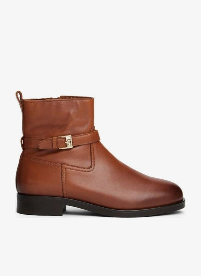 TOMMY HILFIGER buckle riding leather bootie - Image 1