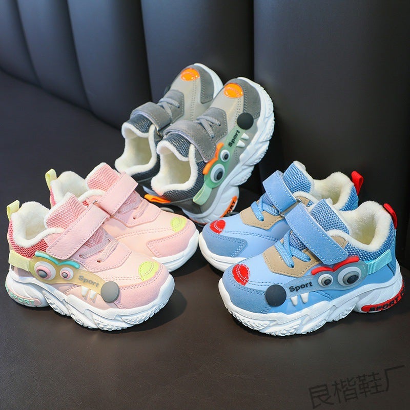 Jinjiang Factory Girls' Shoes Children'S Sports Shoes Girls' Toddler Shoes Soft Bottom Children'S Leather Surface Two Cotton Machine - Image 5