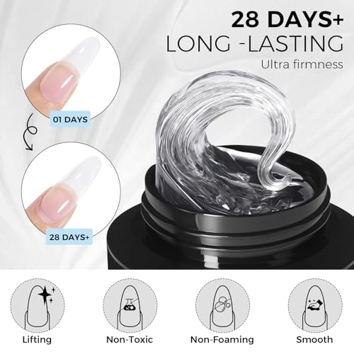 TOMICCA Hard Gel 3D Gel Nail Art Solid Builder Gel for Nails 50g 3D Nail Gel Sculpting Gel for Nail Art Non Sticky Hand Hard Gel Carving Gel Nail Glue Extension Gel Clear - Image 5