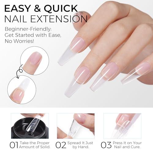 TOMICCA Hard Gel 3D Gel Nail Art Solid Builder Gel for Nails 50g 3D Nail Gel Sculpting Gel for Nail Art Non Sticky Hand Hard Gel Carving Gel Nail Glue Extension Gel Clear - Image 3
