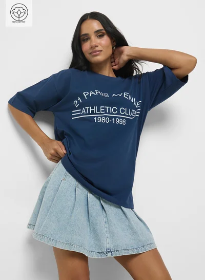 Ginger Oversize Varsity Graphic T-Shirt