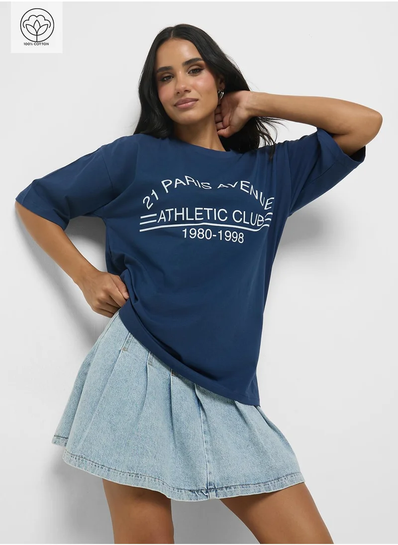Ginger Oversize Varsity Graphic T-Shirt