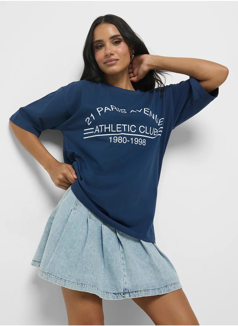 Ginger Oversize Varsity Graphic T-Shirt
