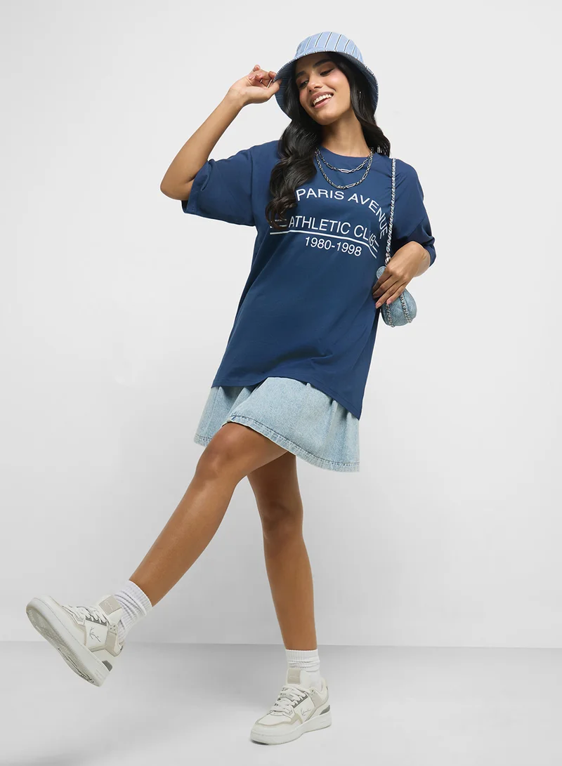 Ginger Oversize Varsity Graphic T-Shirt