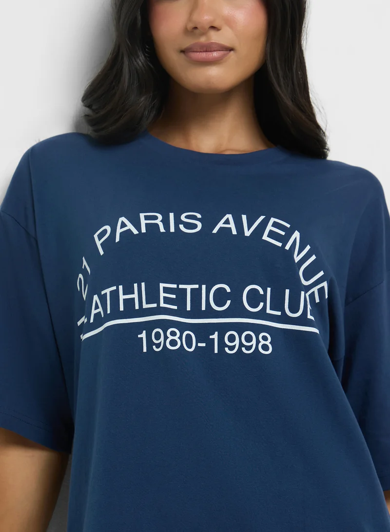 Ginger Oversize Varsity Graphic T-Shirt