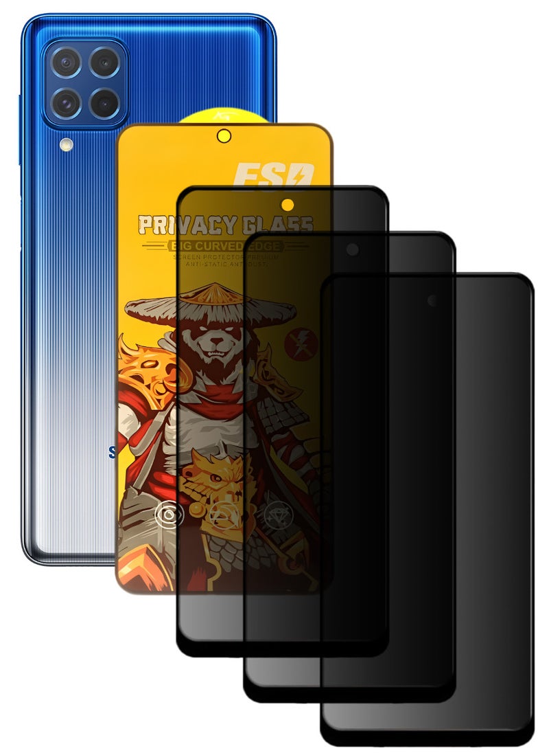 ESD 3 Pieces Tempered Dustproof Privacy Glass Screen Protector Compatible For Samsung Galaxy M62 - Image 1