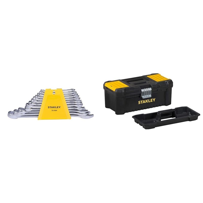 Stanley STANLEY 70964E 12Piece Chrome Vanadium Steel Combination Spanner Set with MaxiDrive System Anti  - Image 1