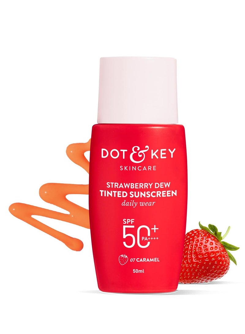 Dot & Key Strawberry Dew Tinted Sunscreen SPF 50+ Pa++++ - 07 Caramel | Protection Against UA/UB | Broad Spectrum, Water & Sweat resistant | For All Skin Types | 50ml - Image 1