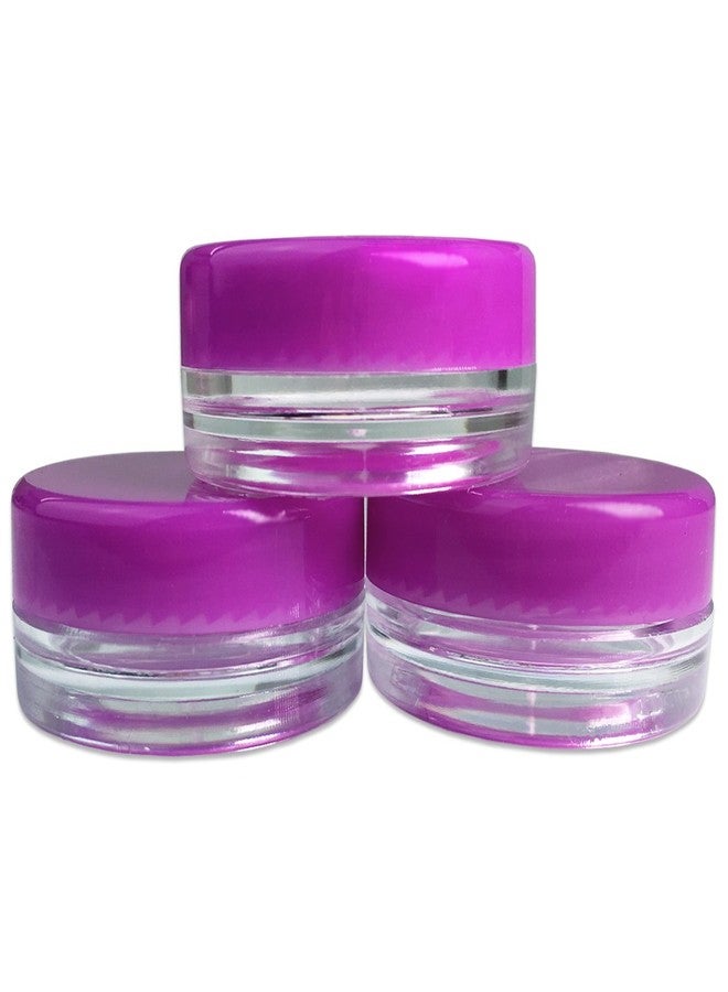 Beauticom (Quantity: 50 Pieces) Beauticom 3G/3ML Round Clear Jars with PURPLE Lids for Scrubs, Oils, Toner, Salves, Creams, Lotions, Makeup Samples, Lip Balms - BPA Free - Image 5