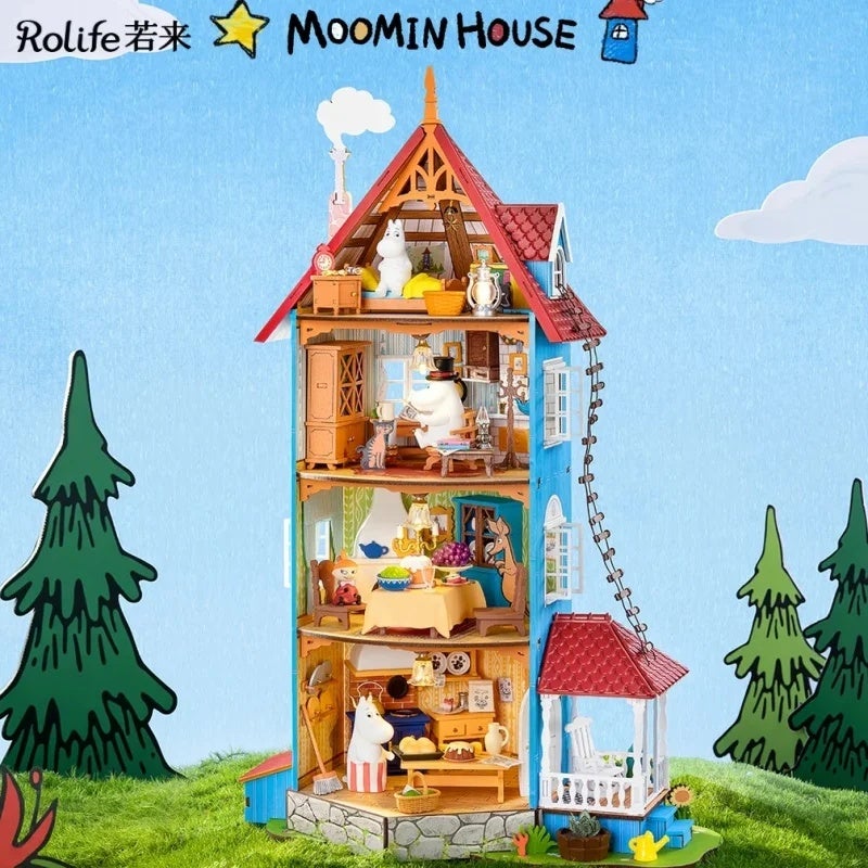 رولايف مجموعة مكعبات بناء Rolife New Moomin House Series Building Blocks Sniff and Little My Assembly Model Toys Desktop Decorations Gifts, DA011 9873118 - Image 2