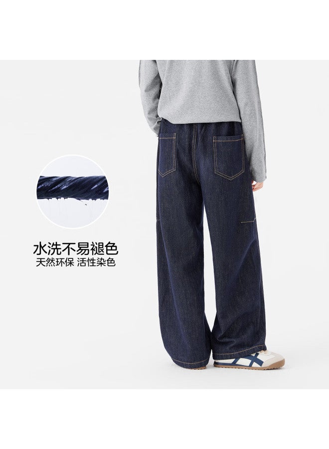 Zuoxi Girls' Jeans, Anti-fading Children's Curved Pants, New Style For Older Kids, Autumn Trousers, Denim Color, Size 130 - Image 3