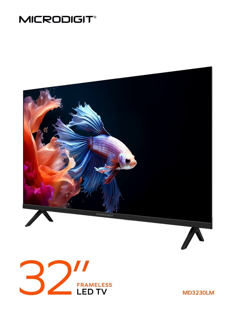 Microdigit 32-Inch Framless Full HD LED TV,  HDMI,USB, PC Input, Auto Motion Plus MD3230LM Black - Image 4
