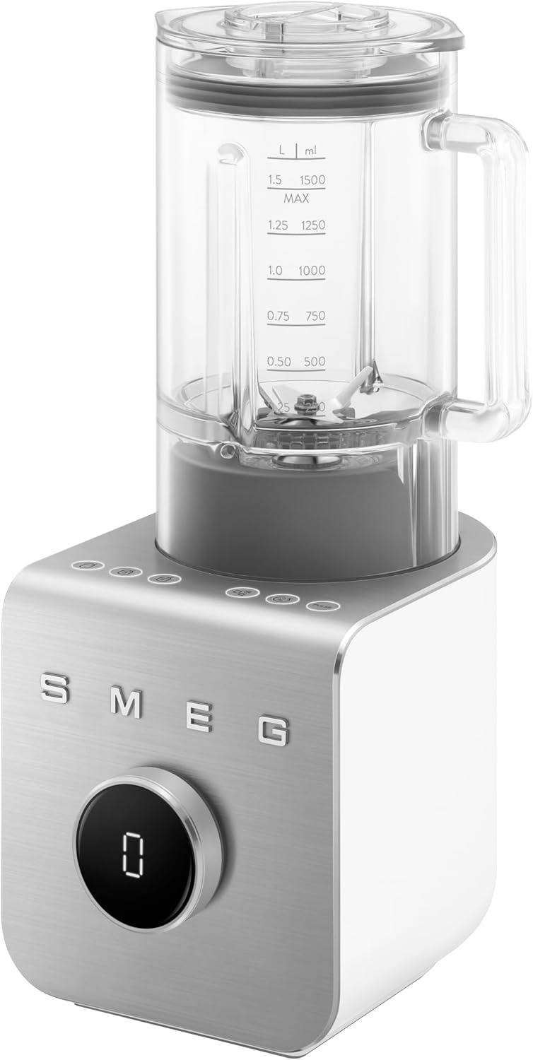 Smeg BLC02WHMUK High Performance Blender with 1.5L Jug, 1400W, White Matte 1.5 L 1400 W BLC02WHMUK White Matte - Image 1