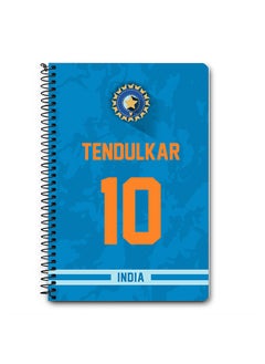 Designer A5 Spiral Notebook Memo Notepad Journal Player - Sachin Tendulkar, Jersey Number -10 (With Logo)