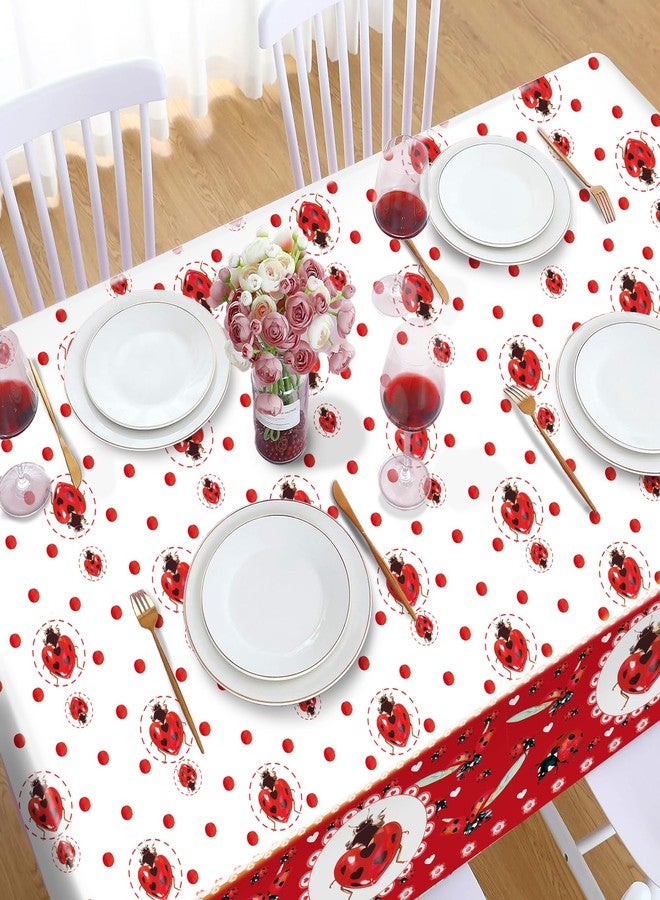 MOZUI 2pcs Ladybugs Party Tablecloths Decorations Insect Party Table Covers Ladybugs Parties Decoration Insect Table Cloth for Kids’ Birthday, Baby Shower, Picnic, Outdoor Dining, 54 x 87 Inch - Image 3