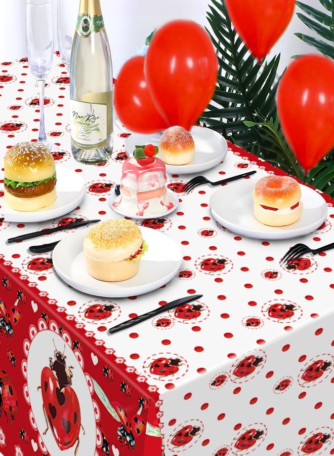 MOZUI 2pcs Ladybugs Party Tablecloths Decorations Insect Party Table Covers Ladybugs Parties Decoration Insect Table Cloth for Kids’ Birthday, Baby Shower, Picnic, Outdoor Dining, 54 x 87 Inch - Image 4