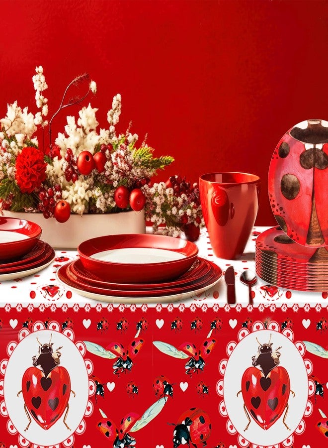 MOZUI 2pcs Ladybugs Party Tablecloths Decorations Insect Party Table Covers Ladybugs Parties Decoration Insect Table Cloth for Kids’ Birthday, Baby Shower, Picnic, Outdoor Dining, 54 x 87 Inch - Image 5