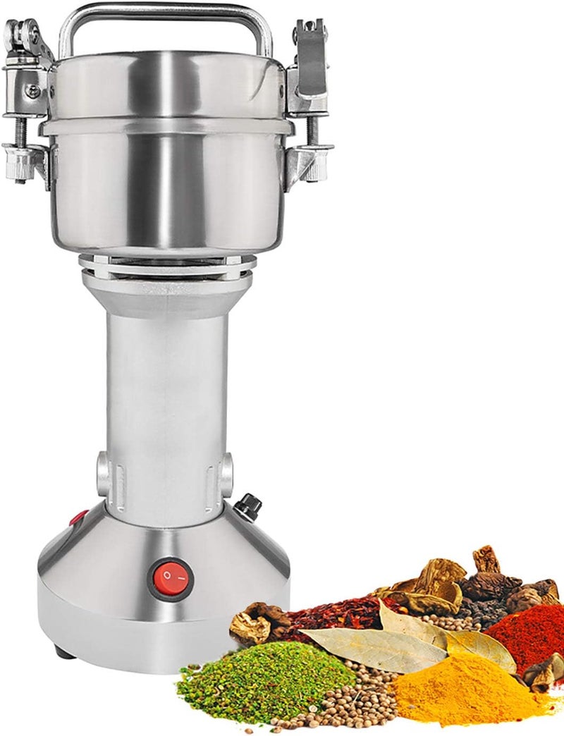 SENVIL Grain Mill Grinder for Home Use – Stainless Steel Electric Flour Mill – Compact Swing Type – Grinds Wheat, Rice, Spices, Herbs – 110V 100g Grinder for Kitchen Cooking & Baking Prep - Image 1