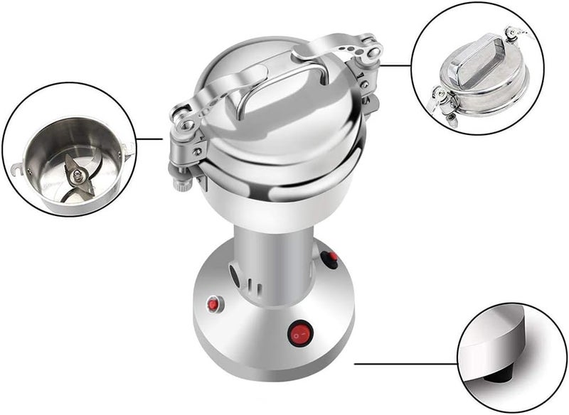 SENVIL Grain Mill Grinder for Home Use – Stainless Steel Electric Flour Mill – Compact Swing Type – Grinds Wheat, Rice, Spices, Herbs – 110V 100g Grinder for Kitchen Cooking & Baking Prep - Image 5