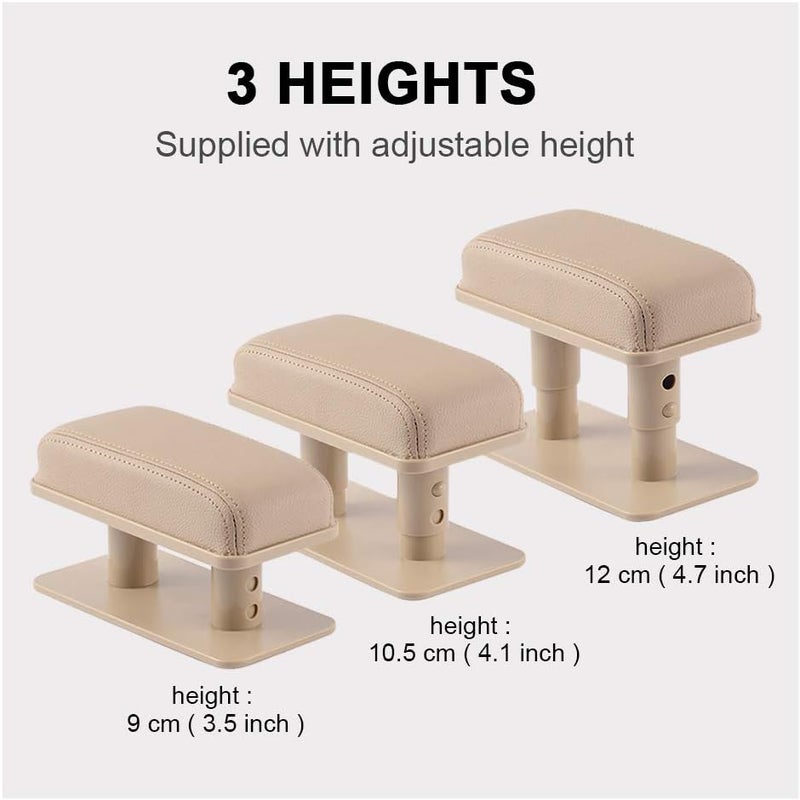 ATMOMO Adjustable Height Car Armrest Left Elbow Support Pad Anti-Fatigue Car Door Armrest Rest Pad (Beige) - Image 4