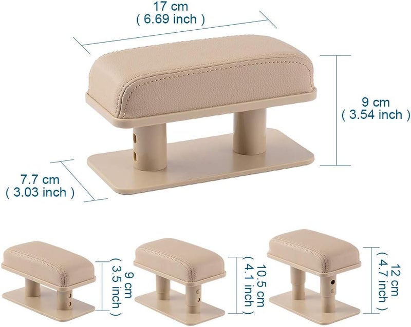 ATMOMO Adjustable Height Car Armrest Left Elbow Support Pad Anti-Fatigue Car Door Armrest Rest Pad (Beige) - Image 2