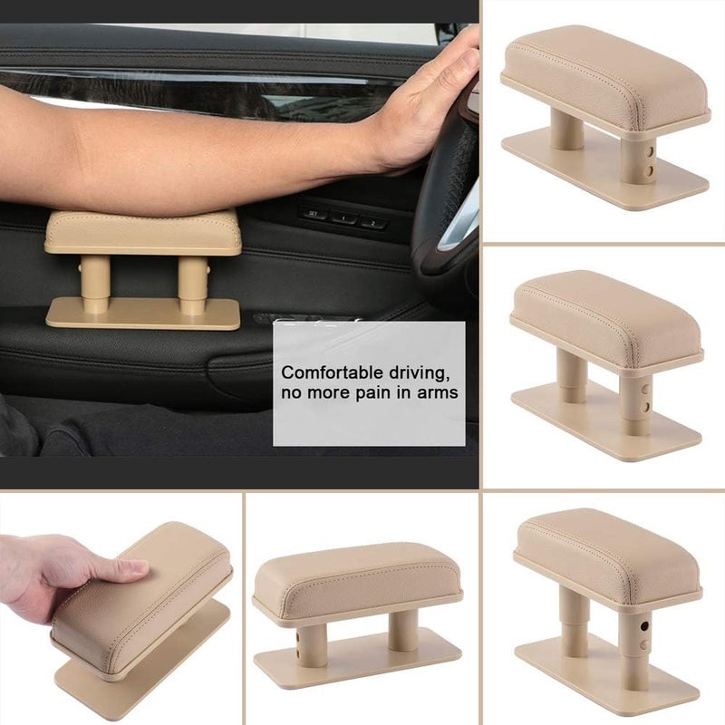 ATMOMO Adjustable Height Car Armrest Left Elbow Support Pad Anti-Fatigue Car Door Armrest Rest Pad (Beige) - Image 5