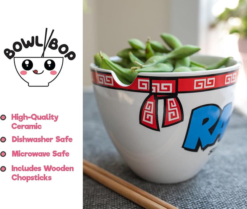 Boom Trendz Bowl Bop Ramen Sister Nun Japanese Ceramic Dinnerware Set  Includes 16Ounce Noodle and Wooden Chopsticks Asian Food Dish For Home  Kitchen Funny Religious Gift Snack Collectible Red - Image 4