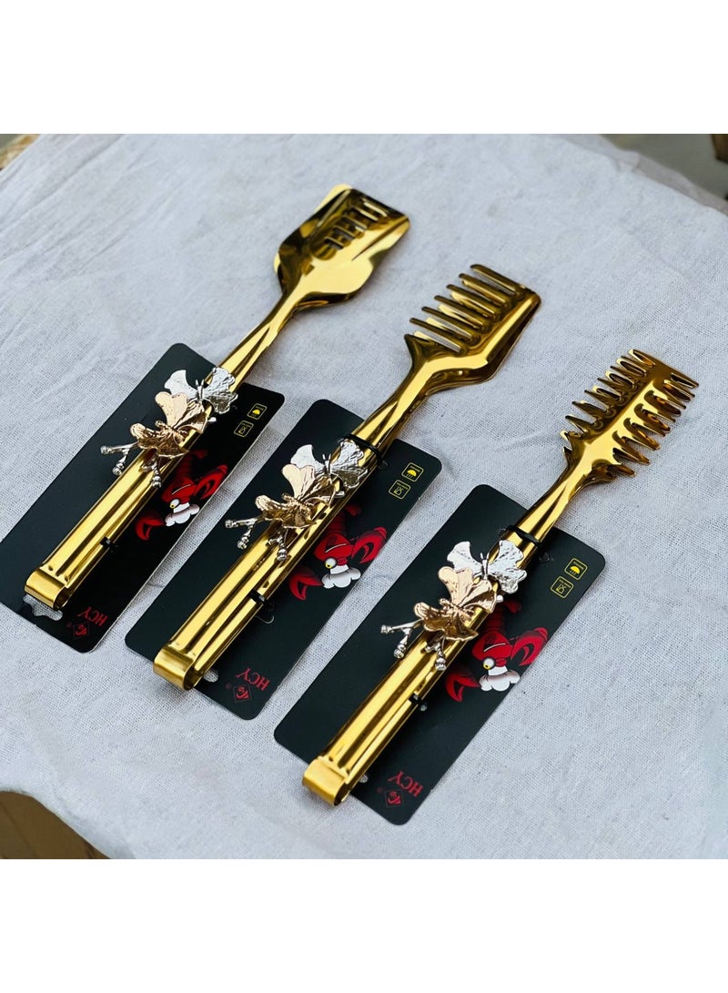 طقم ماسك تقديم وضيافة ضد الصدأ 3 قطعه