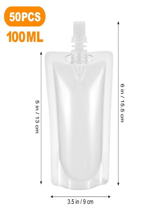 Yardwe 50Pcs Clear Drink Bags with Suction Nozzle 3.5Oz Reusable Liquid Packaging Pouches for Juice Soy Milk Water Outdoor Travel Camping - Image 3