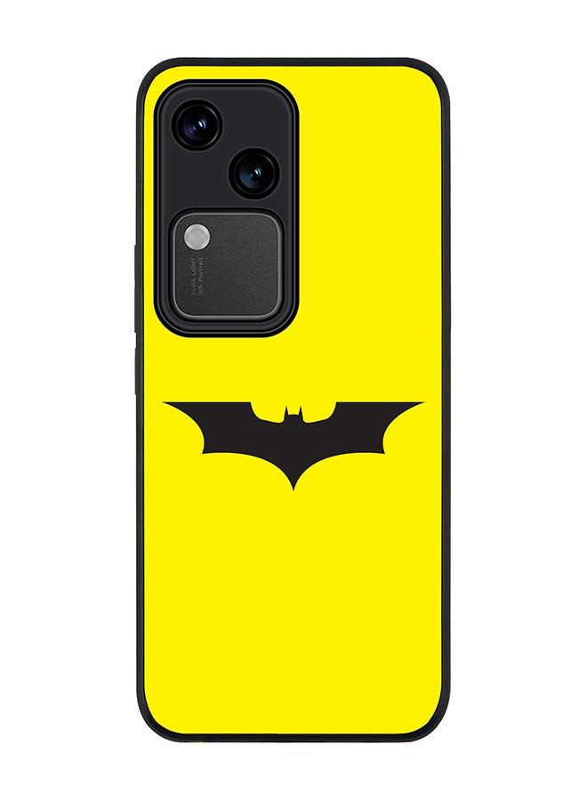 Stylizedd Rugged Black edge case for Vivo V30 5G, Slim fit Soft Case Flexible Rubber Edges Anti Drop TPU Gel Thin Cover -  Iconic Bat - Image 1