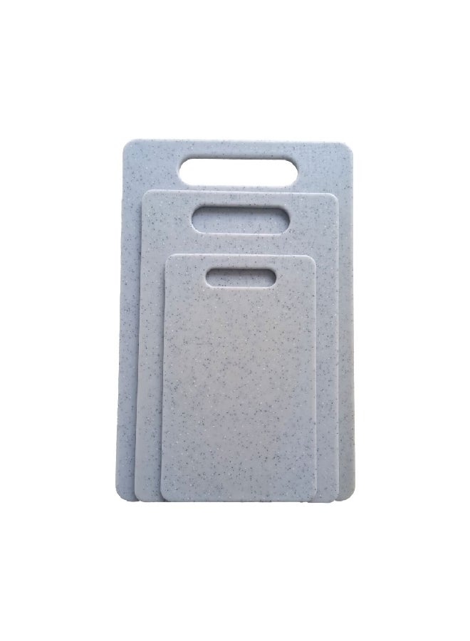 3-Piece Marble Effect Rectangular Polypropylene Cutting Board Set Grey 2.36 x 25 x 37.4 cm 9079H+9071H+9073H