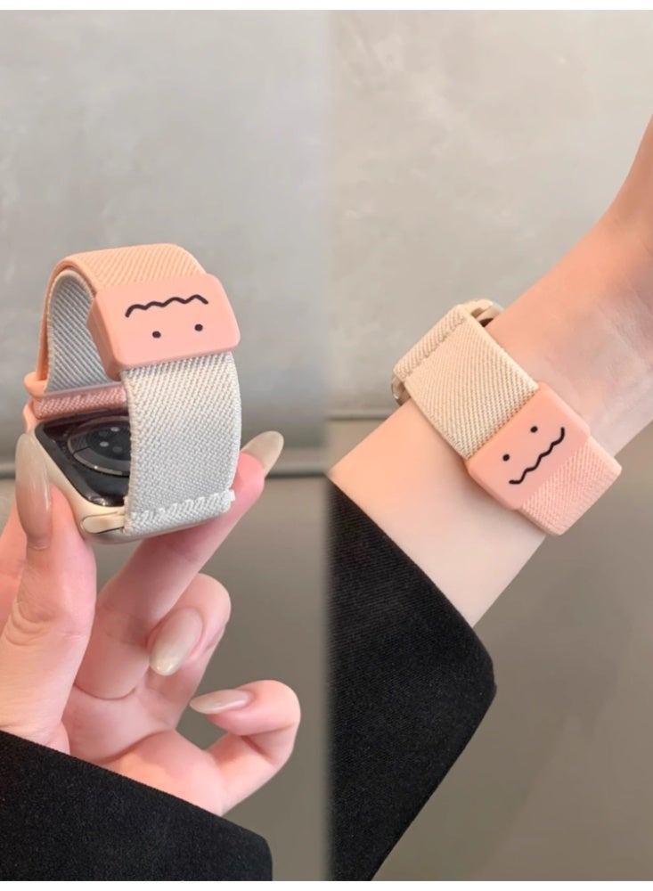 Suitable for Apple Watch 40MM 【4/5/6/SE generation】 Strap Starlight Color Pinduogirlish Pink Graffiti Plain Magnetic - Image 1