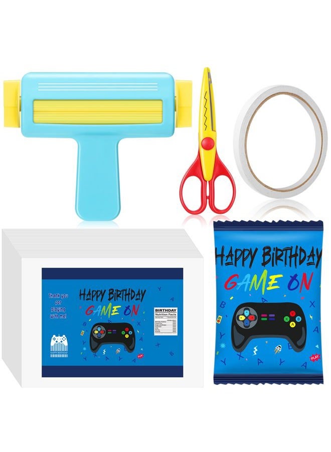 Gilprop Paper Crimper, Pinking Shears, 30 Sheets Game Glossy Thin Inkjet Paper, Double Sided Tape for Crafts Game Birthday Party Supplies for Chip Bag Making - Image 1
