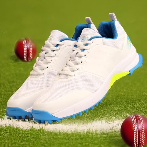 AVANT Men's Active Force Cricket Shoes - Anti Skid Shoes with Rubber Outsole,Lightweight and Durable, Comfortable Cushioning,Outdoor Shoes Ideal for Turf, Ground Surfaces (AVMSH200CL01UK8_White/Teal) - Image 2