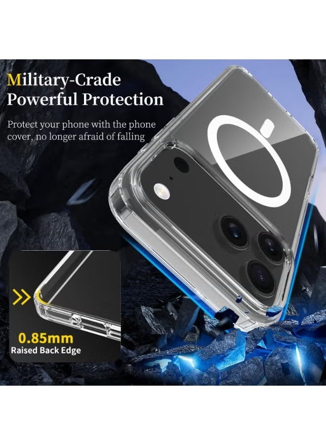 MOCOM iPhone 17 Pro Max Case with MagSafe – Strong N52 Magnet (1427gf), Military-Grade Drop Protection, Anti-Yellow iCrystal Clear Cover, Scratch-Resistant TPU + PC Hybrid, Raised Camera & Screen Bezels, Shockproof Protective Magnetic Case for iPhone 17 Pro Max 2025 (Clear Transparent) - Image 3