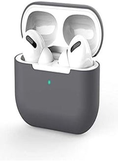 Generic Front LED Visible, Supports Wireless & Shock Proof Protective Cover for For AirPods Pro Charging Case (Grey) 