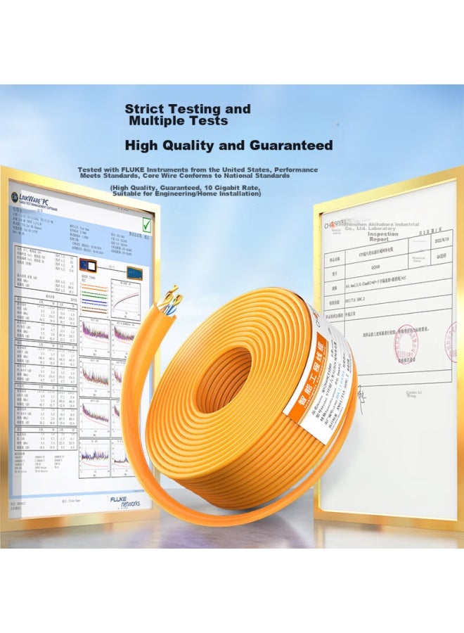 CHOSEAL Akihabara Original Unshielded Cat6a Ethernet Cable, 10 Gigabit High-speed, Pure Copper Core, Engineering And Home Network Box Cable, Orange, 25 Meters, Qs2668ct25 - Image 3