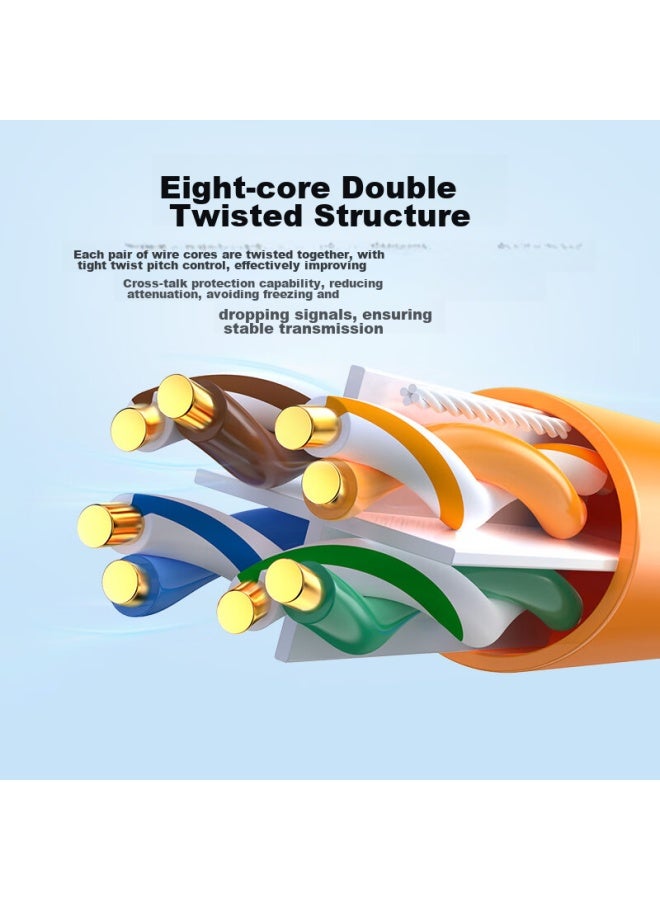 CHOSEAL Akihabara Original Unshielded Cat6a Ethernet Cable, 10 Gigabit High-speed, Pure Copper Core, Engineering And Home Network Box Cable, Orange, 25 Meters, Qs2668ct25 - Image 4