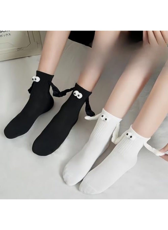 Mordely Funny Black Crew Socks with 3D Eyes and Arms, Novelty Cartoon Socks for Women and Men, Cute Weird Socks for Daily Wear, Party, Holiday Gift, 1 Pair - Image 3