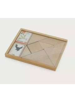 Educational Wooden Tangram Set with Challenge Cards