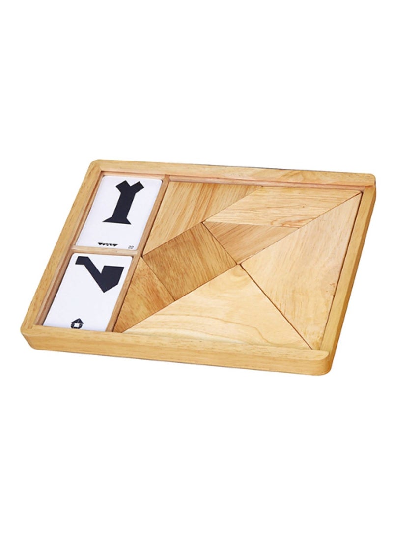VIGA - Educational Wooden Tangram Set with Challenge Cards - Image 1