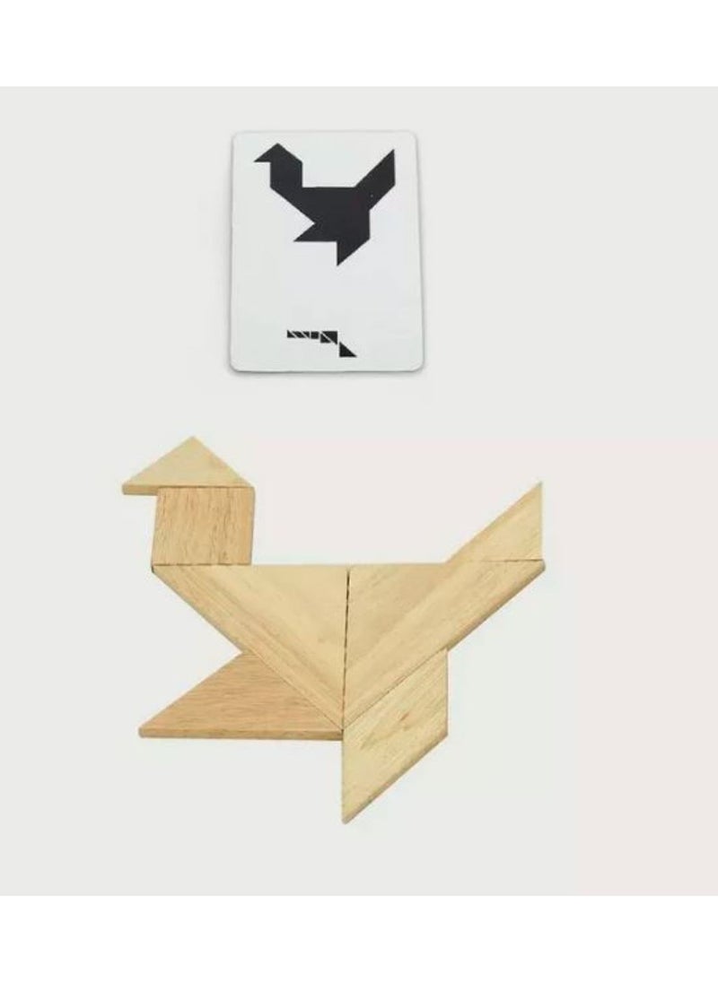 VIGA - Educational Wooden Tangram Set with Challenge Cards - Image 1