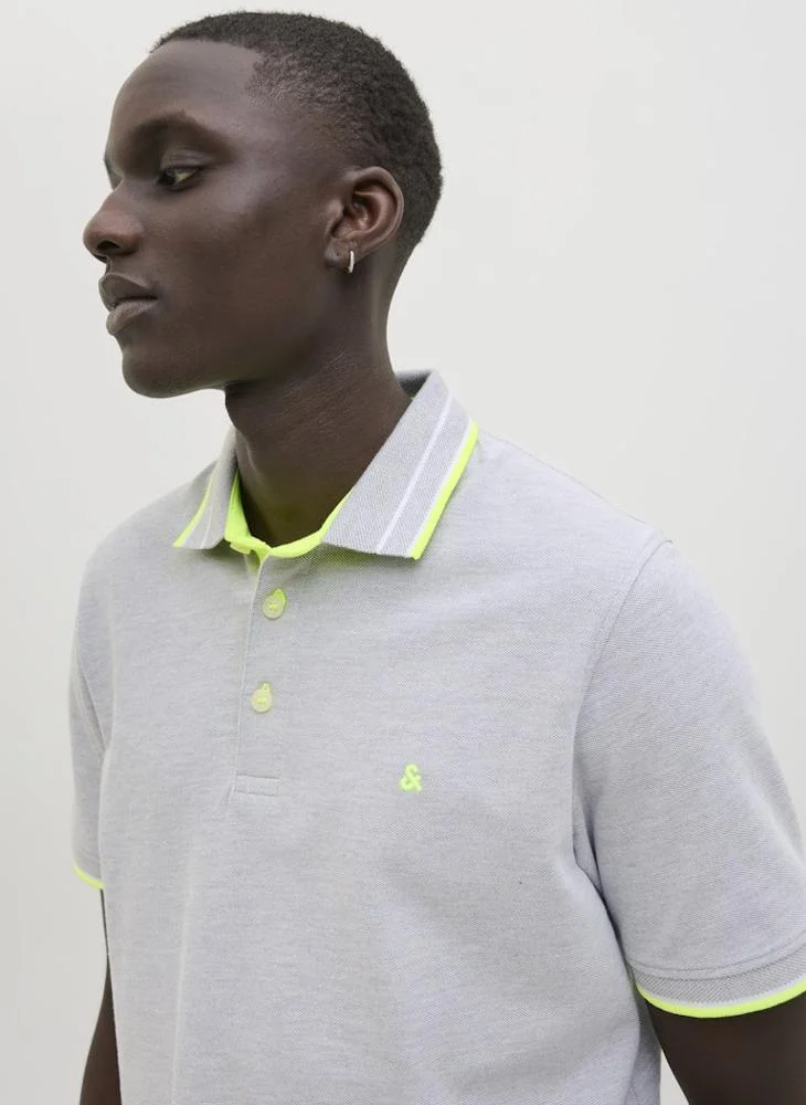 JACK & JONES Jjepaulos Logo Print Polo Shirt