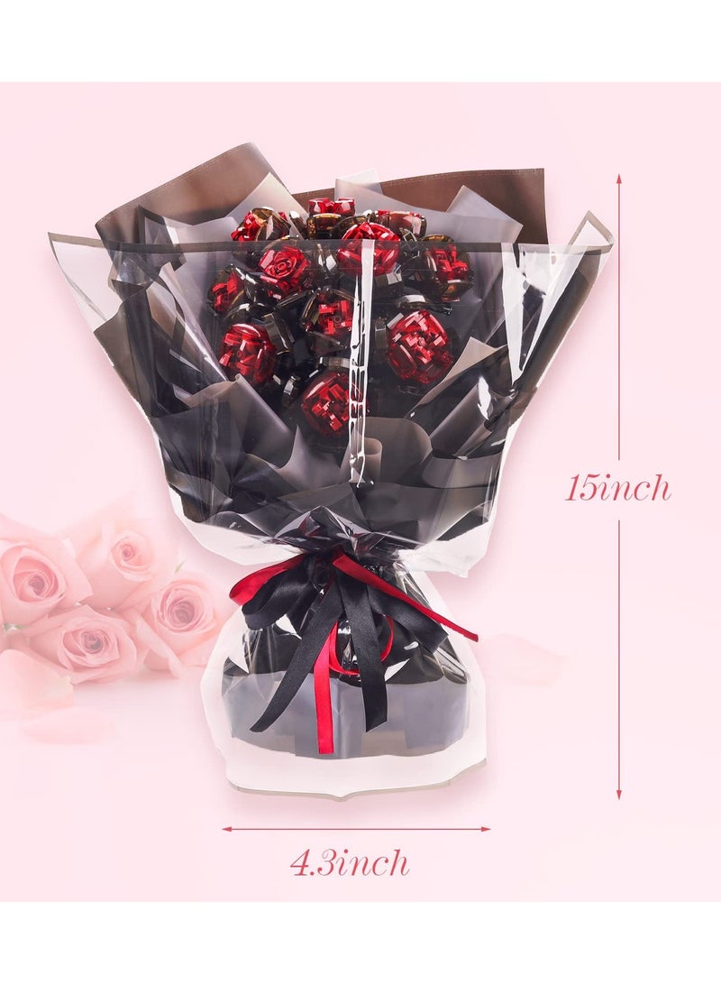 XiuWoo Flower Bouquet Building Block Kits Artificial Flowers Botanical Collection Mini Toys for DIY Gift Rose Decoration - Image 3
