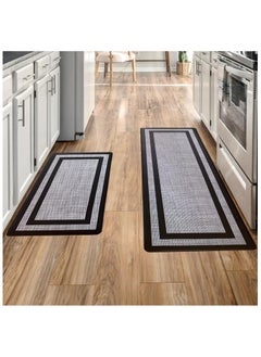 ZERIFAM Kitchen Floor Mat, 2PCS Kitchen Rugs, Cushioned Anti Fatigue Kitchen Mats for Floor, Waterproof Non-Skid Kitchen Rug Set, Ergonomic Comfort Standing Mat for Kitchen, Floor, Office, Sink, Laundry  - Image 1