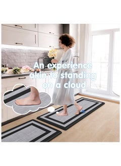 ZERIFAM Kitchen Floor Mat, 2PCS Kitchen Rugs, Cushioned Anti Fatigue Kitchen Mats for Floor, Waterproof Non-Skid Kitchen Rug Set, Ergonomic Comfort Standing Mat for Kitchen, Floor, Office, Sink, Laundry  - Image 3