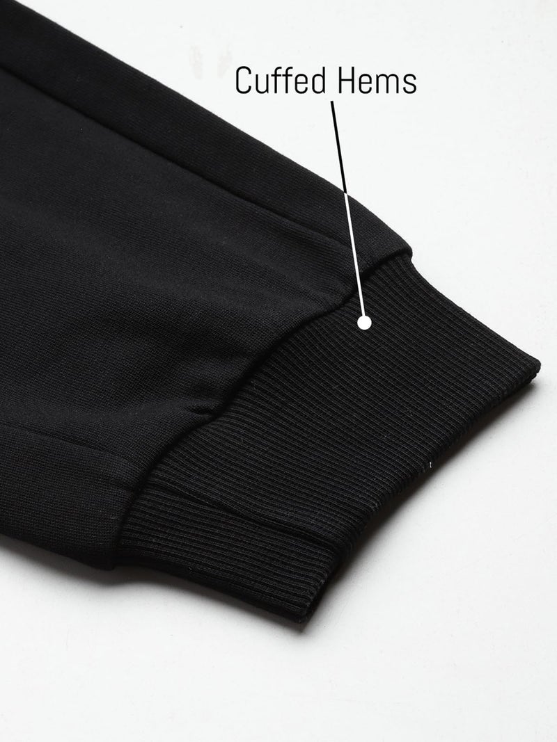 John Players Men s Cotton Joggers with Ribbed Front Panel & Side Pockets (JLB005M13_Black_M) - Image 5