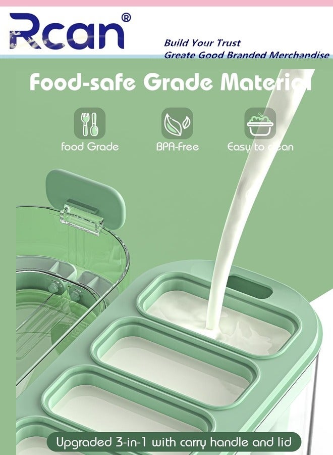 Rcan Homemade Popsicle Molds Set With Popsicle Sticks Food Grade Silicone Ice Pop Maker Leak Proof Easy Release Large Capacity Silicone Popsicle Molds With Anti Slip Handles Easy Release BPAfree Popsicle Maker Molds - Image 3