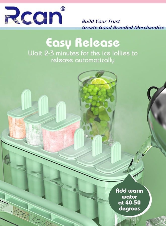 Rcan Homemade Popsicle Molds Set With Popsicle Sticks Food Grade Silicone Ice Pop Maker Leak Proof Easy Release Large Capacity Silicone Popsicle Molds With Anti Slip Handles Easy Release BPAfree Popsicle Maker Molds - Image 2