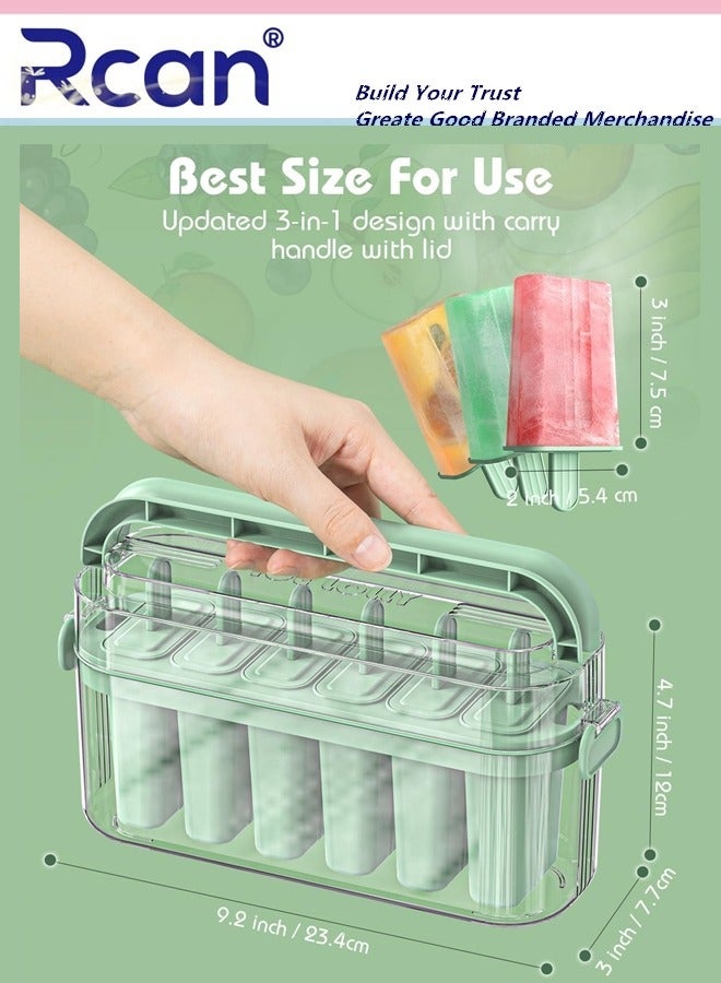 Rcan Homemade Popsicle Molds Set With Popsicle Sticks Food Grade Silicone Ice Pop Maker Leak Proof Easy Release Large Capacity Silicone Popsicle Molds With Anti Slip Handles Easy Release BPAfree Popsicle Maker Molds - Image 4